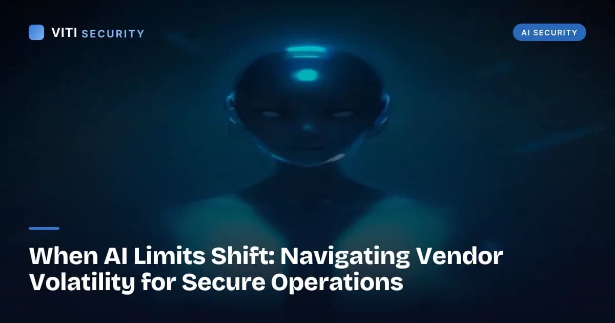 When AI Limits Shift: Navigating Vendor Volatility for Secure Operations - VITI Security