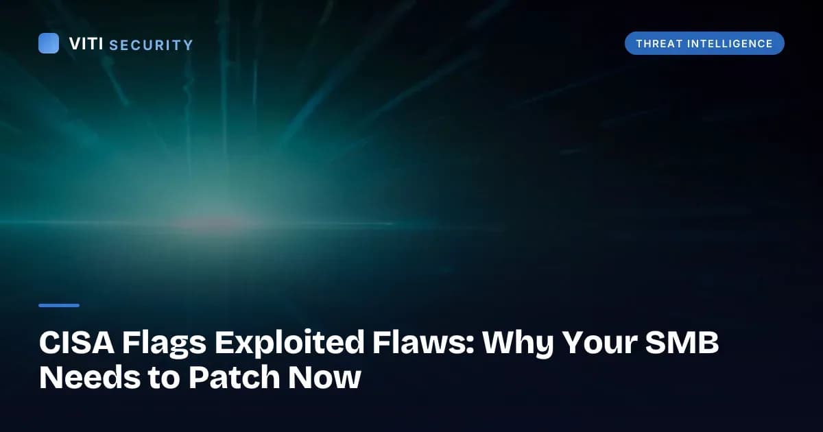 CISA Flags Exploited Flaws: Why Your SMB Needs to Patch Now - VITI Security