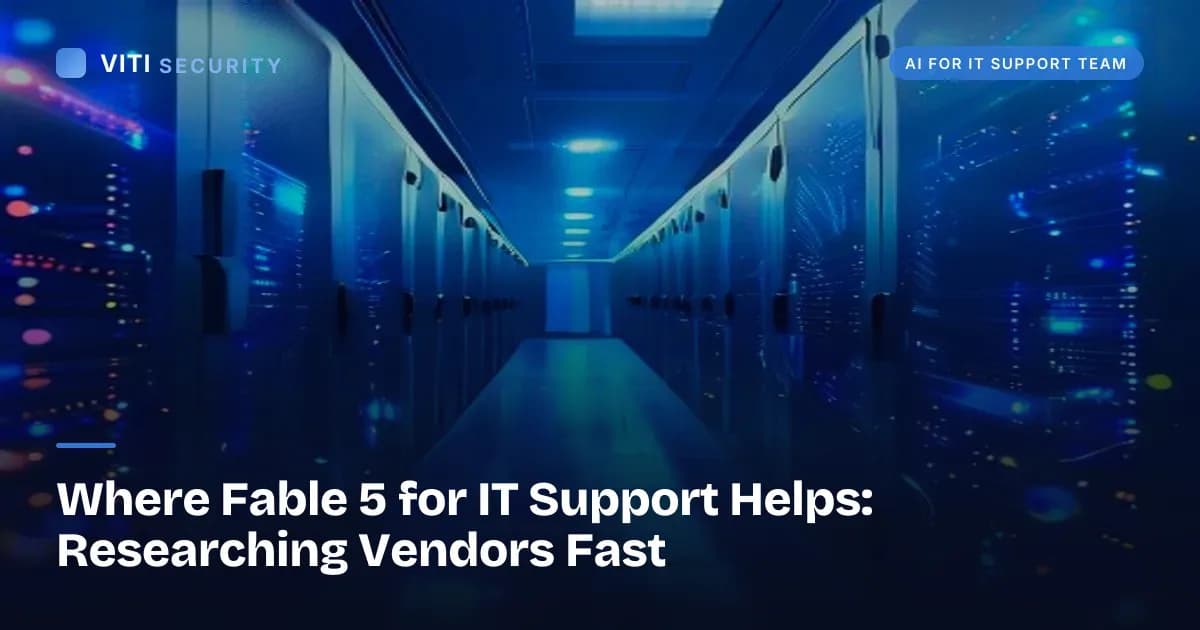 Where Fable 5 for IT Support Helps: Researching Vendors Fast - VITI Security
