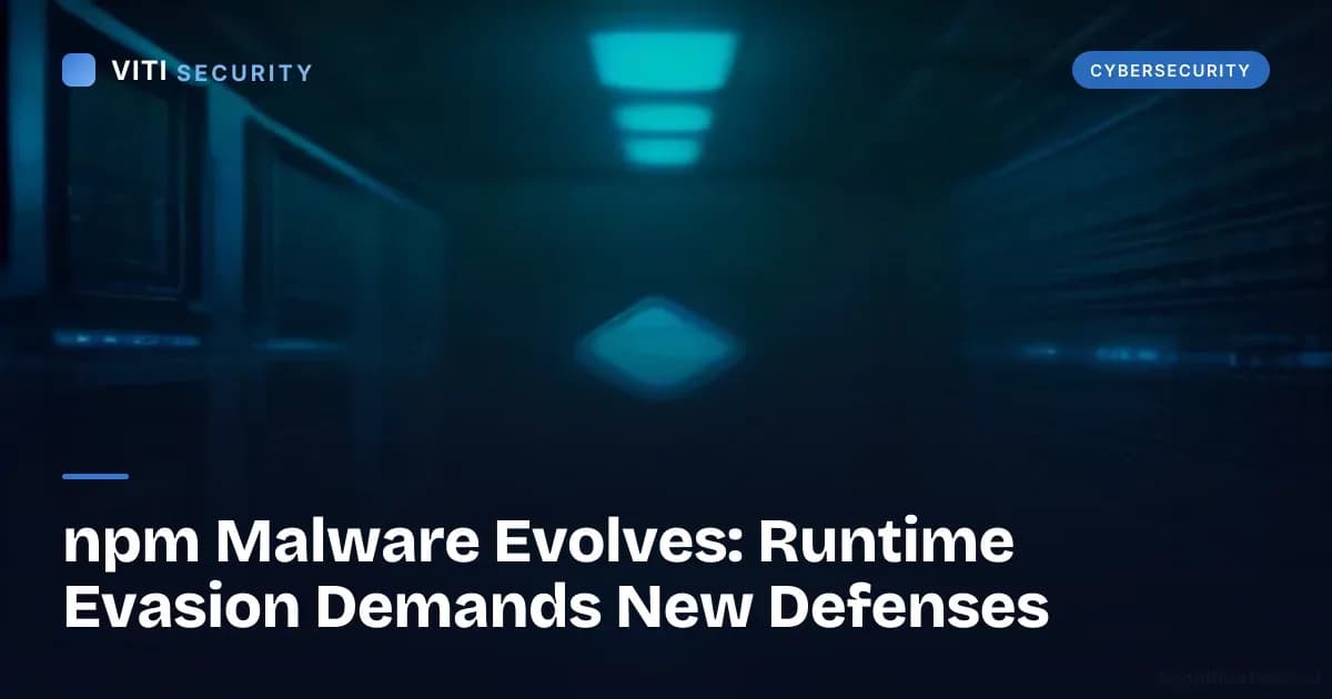 npm Malware Evolves: Runtime Evasion Demands New Defenses - VITI Security