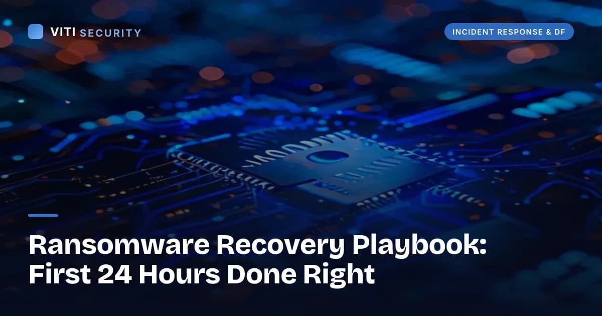 Ransomware Recovery Playbook: First 24 Hours Done Right - VITI Security