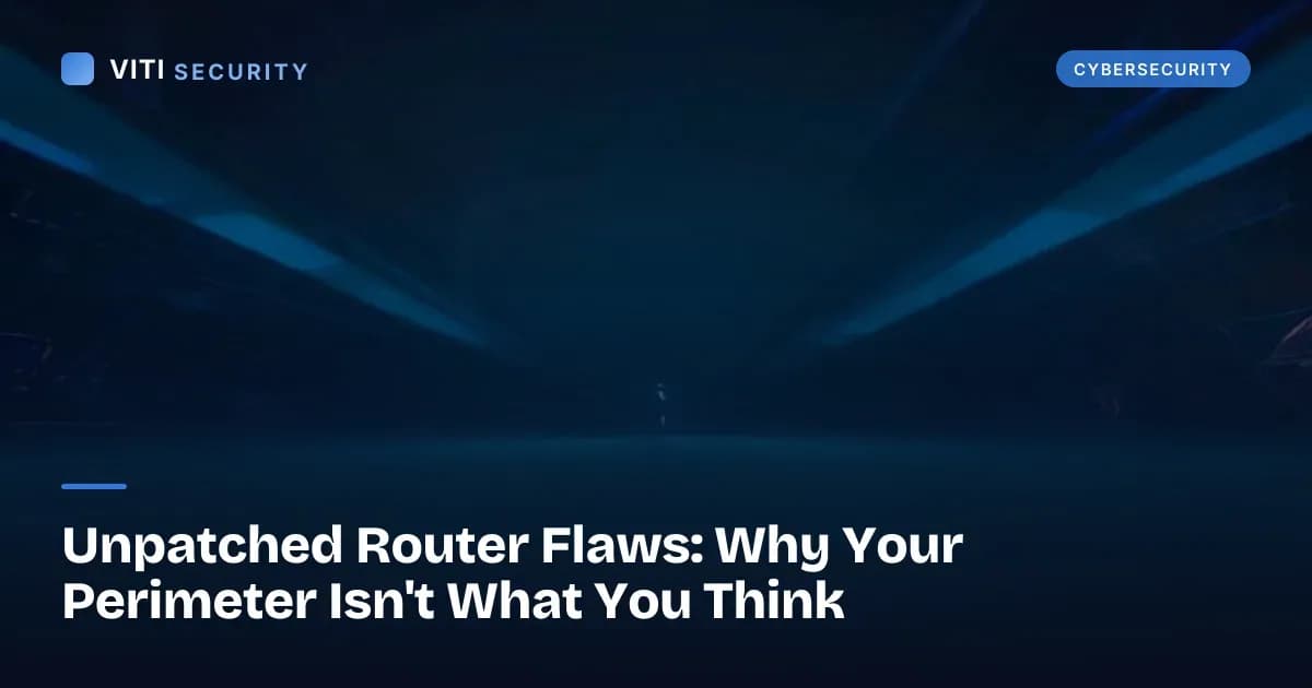 Unpatched Router Flaws: Why Your Perimeter Isn't What You Think - VITI Security