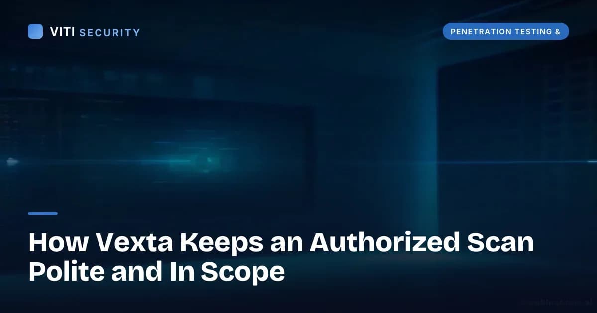 How Vexta Keeps an Authorized Scan Polite and In Scope - VITI Security