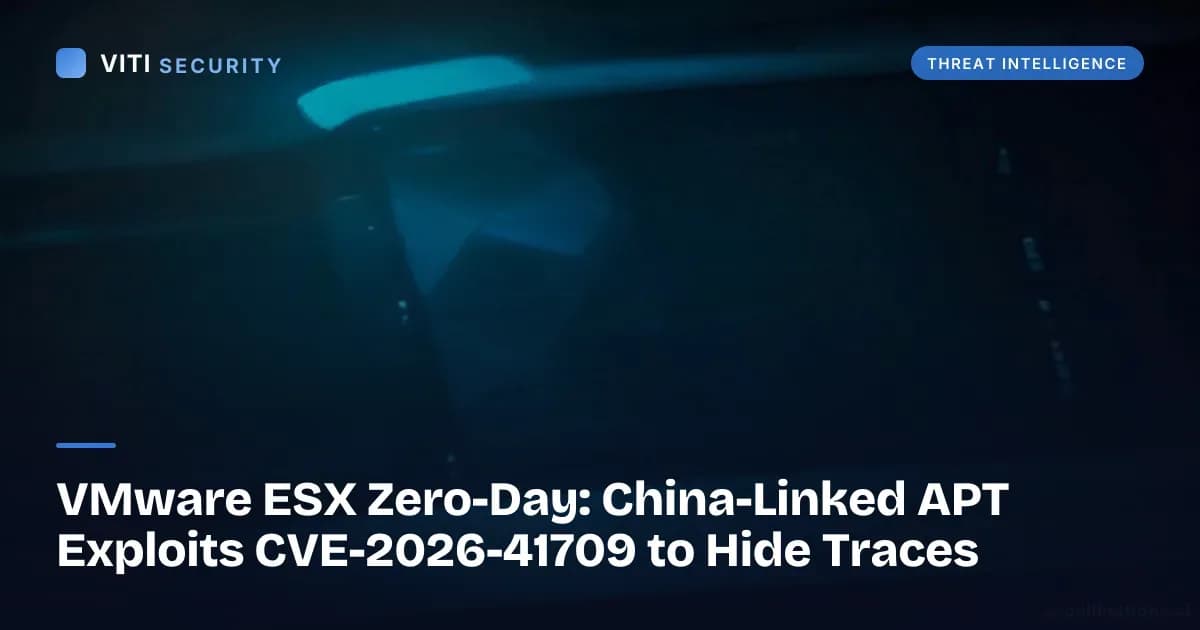 VMware ESX Zero-Day: China-Linked APT Exploits CVE-2026-41709 to Hide Traces - VITI Security