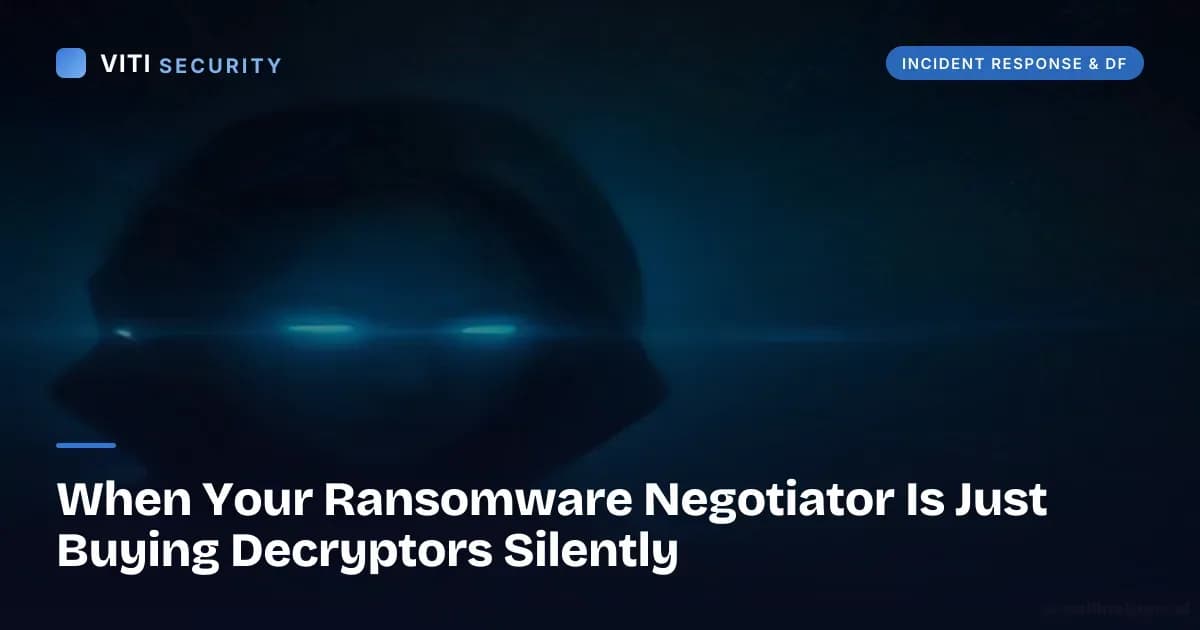 When Your Ransomware Negotiator Is Just Buying Decryptors Silently - VITI Security