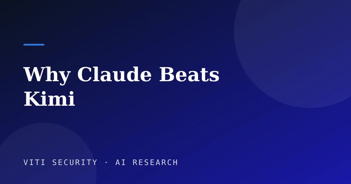 Why Claude Beats Kimi - VITI Security