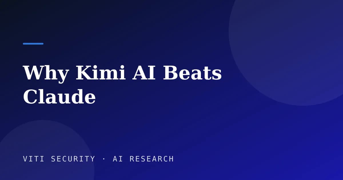 Why Kimi AI Beats Claude - VITI Security