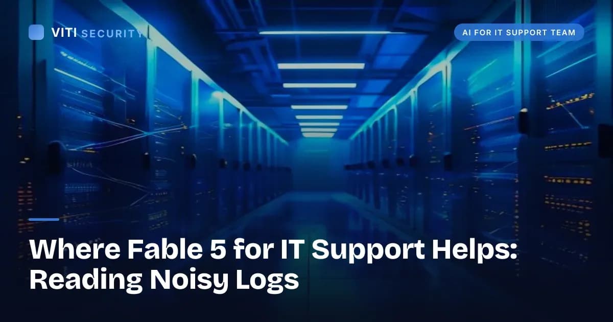 Where Fable 5 for IT Support Helps: Reading Noisy Logs - VITI Security