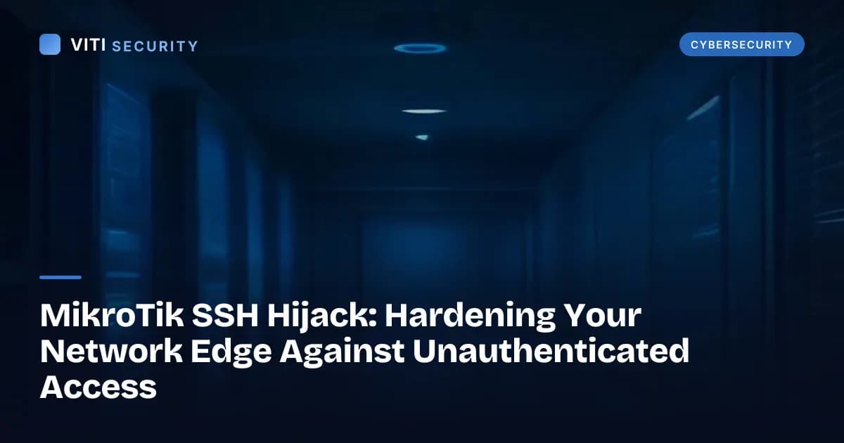 MikroTik SSH Hijack: Hardening Your Network Edge Against Unauthenticated Access - VITI Security