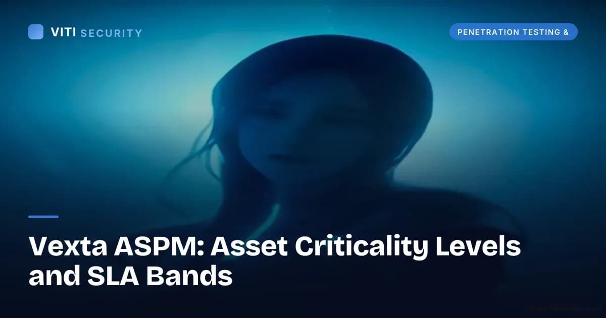 Vexta ASPM: Asset Criticality Levels and SLA Bands - VITI Security