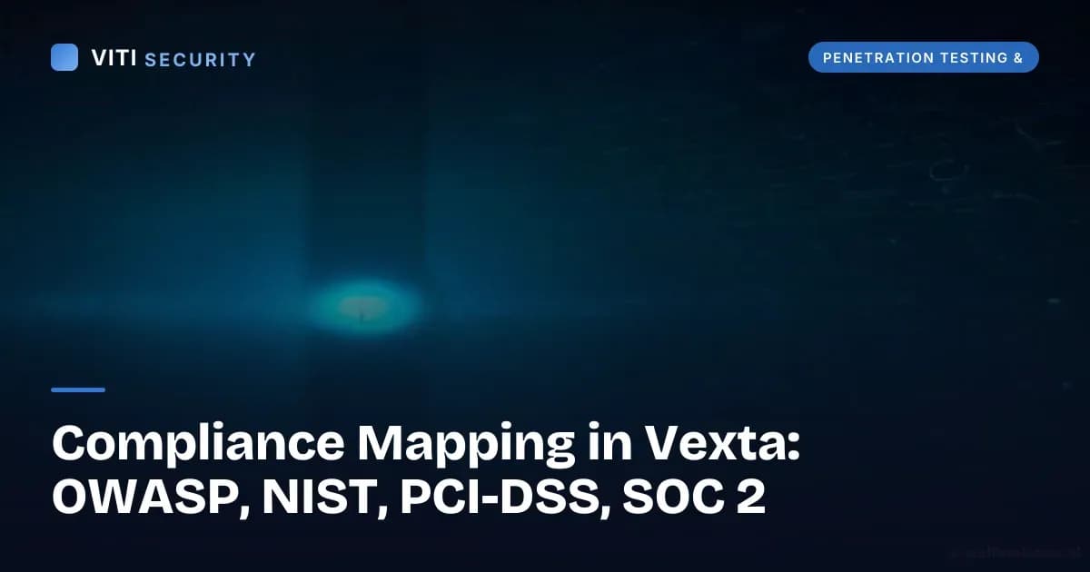 Compliance Mapping in Vexta: OWASP, NIST, PCI-DSS, SOC 2 - VITI Security