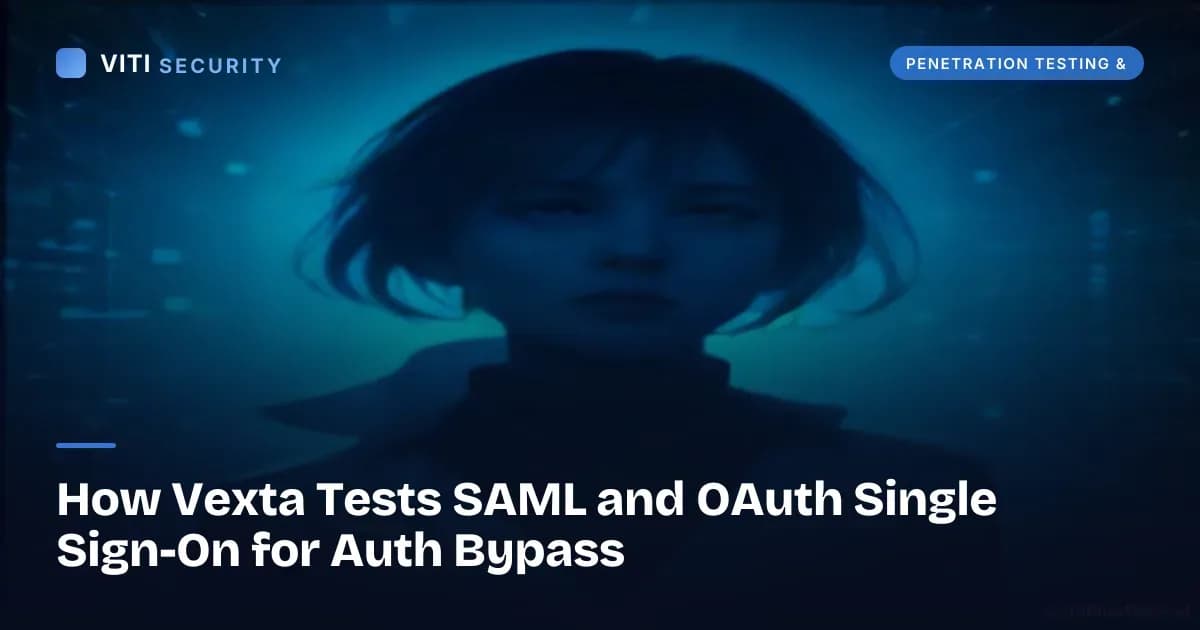 How Vexta Tests SAML and OAuth Single Sign-On for Auth Bypass - VITI Security