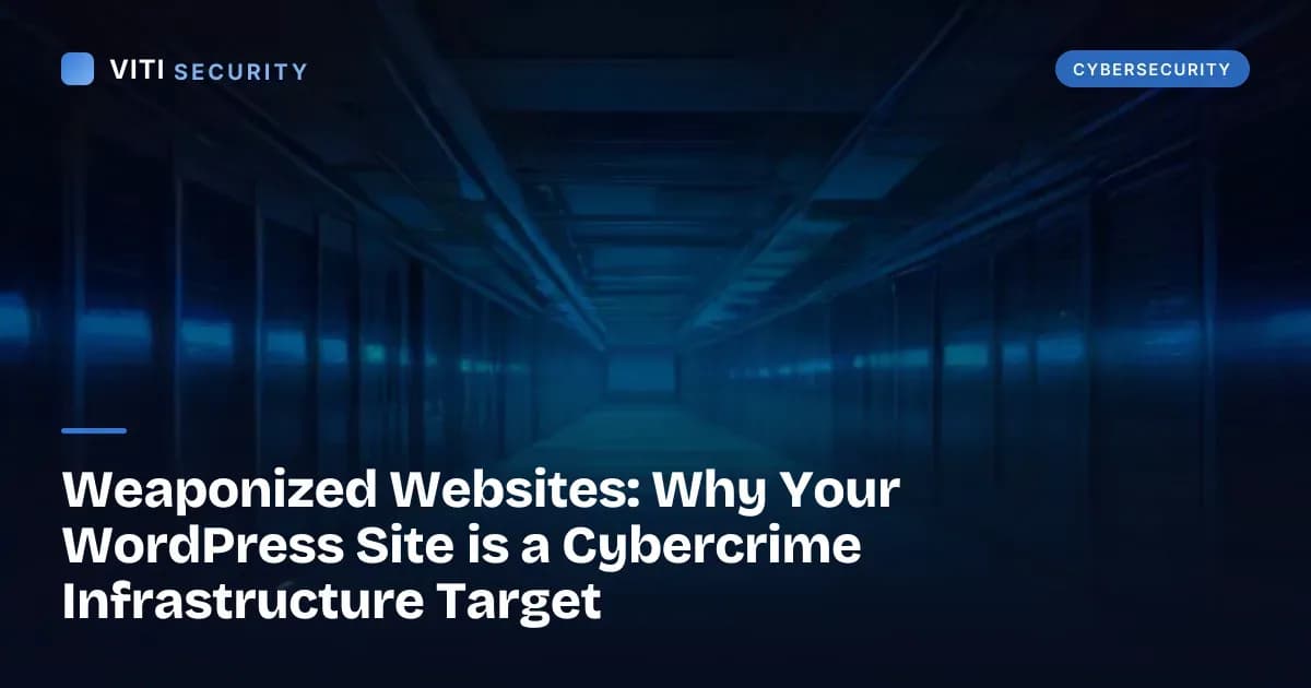 Weaponized Websites: Why Your WordPress Site is a Cybercrime Infrastructure Target - VITI Security