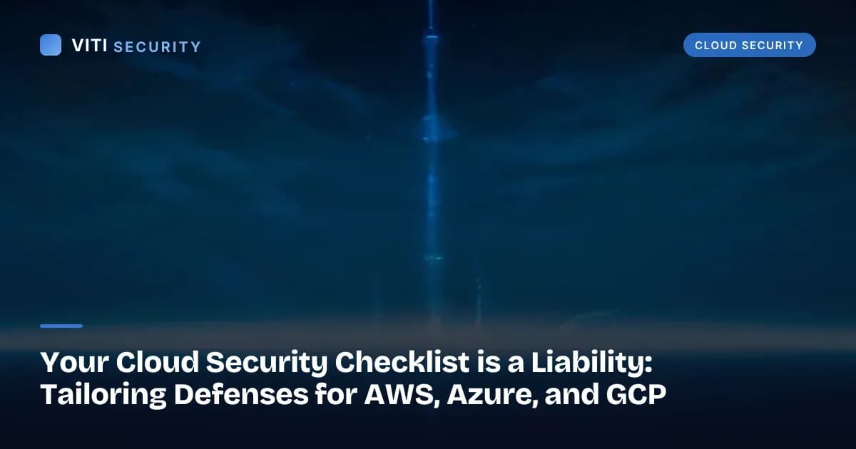 Your Cloud Security Checklist is a Liability: Tailoring Defenses for AWS, Azure, and GCP - VITI Security