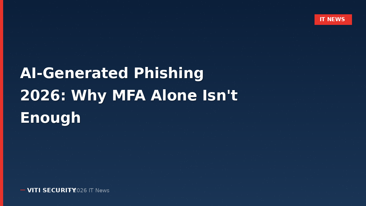 AI phishing attacks — AI-Generated Phishing in 2026: Why MFA Alone Isn't Enough Anymore