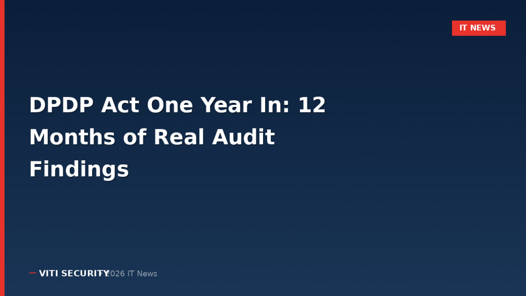 DPDP Act enforcement — DPDP Act One Year In: What 12 Months of Real Audits Have Taught Us